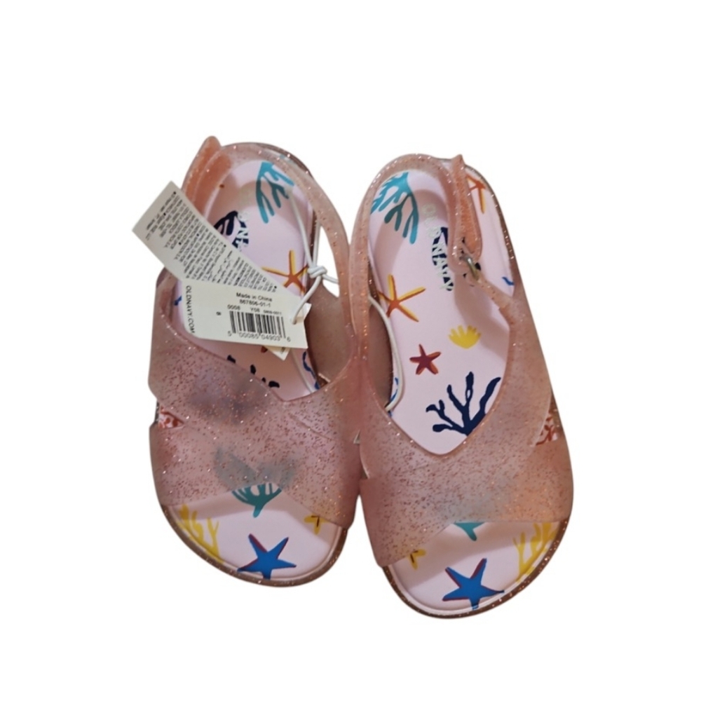 Old Navy Pink Glitter Toddler Girls Sandles Size 8